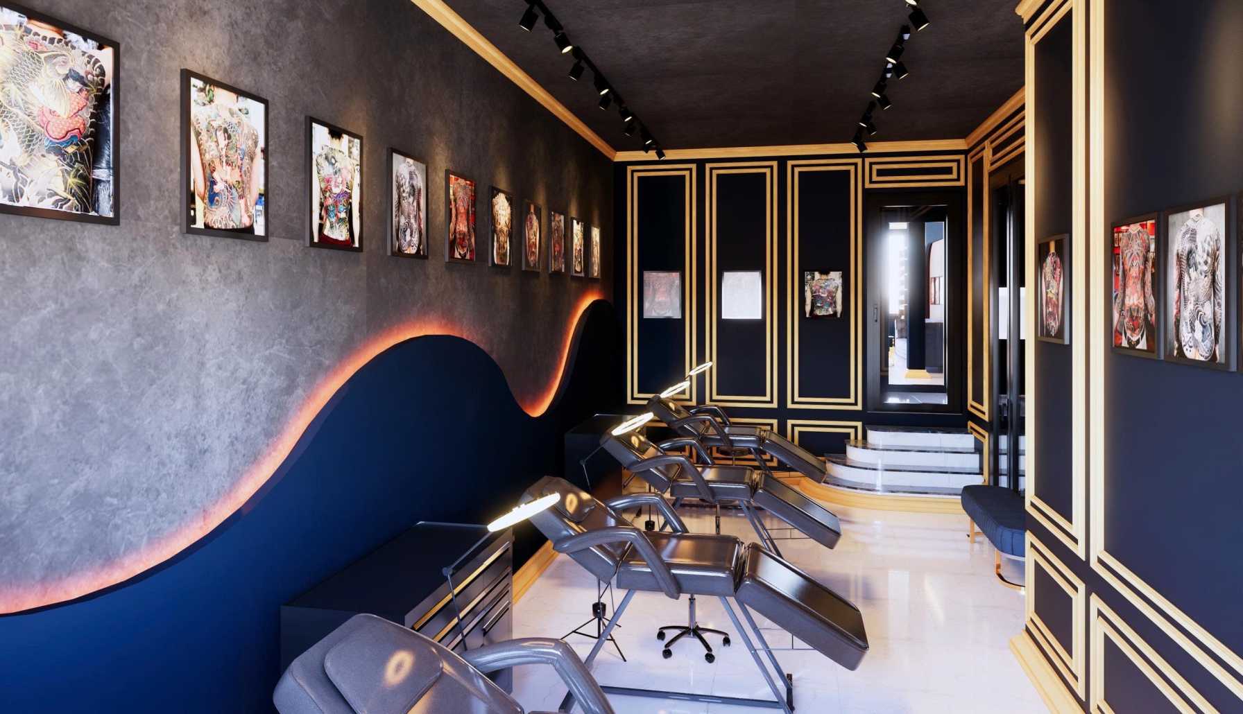 Professional tattoo equipment and sterilization area