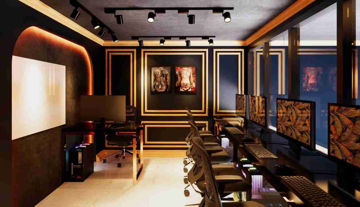 Studio interior with comfortable seating